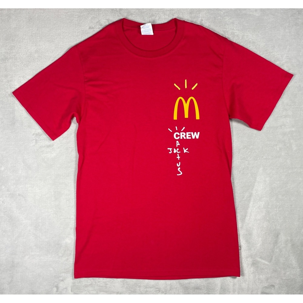 Travis Scott Cactus Jack McDonald's Crew T-Shirt Men's Small Red Employee Tee